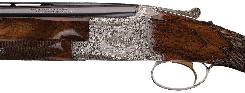 Engraved Belgian Browning Grade V "Diana" Superposed Shotgun