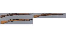 Three Mosin Nagant Bolt Action Rifles