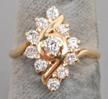 14k Ladies Gold & Diamond Ring, Sz. 5
