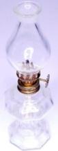 Small Clear Glass Hurricane Oil Lamp, Taiwan, No Shipping