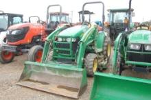 JD 3120 4WD ROPS W/ LDR AND BUCKET AND BELLY MOWER