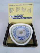Vintage Mobil Advertising Four Seasons Outdoor thermometer in Orig. Box NOS