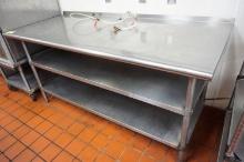 72" Stainless Steel Table