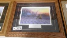 21" x 17" " AFTER THE HARVEST " MAHOGONY FRAMED 2024 DEER HUNTERS PRINT OF THE YEAR by Michael Sieve