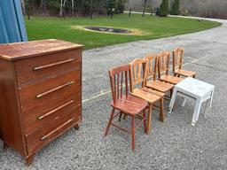4 Drawer Dresser & Solid Wood Chairs