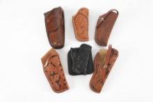 Collection of six "S.D. Myres" marked Holsters, four are marked "El Paso, Tex, two are marked "Sweet
