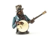 Bronze Sculpture by noted artist A. Matthews, titled "The Banjo Player", #20/88, approximately 18" T