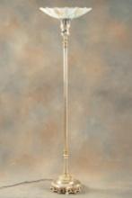 Antique Torchiere Lamp, circa 1920s-30s, with very desirable 18" fluted shade, measures 65" T with b