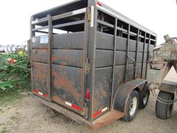 1799. 244- 374, 1996 DURALINE 16 FT. STOCK TRAILER, CENTER GATE, YOUR BID P