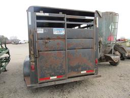 1799. 244- 374, 1996 DURALINE 16 FT. STOCK TRAILER, CENTER GATE, YOUR BID P