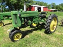 269. JOHN DEERE MODEL 40 GAS TRACTOR, NARROW FRONT, WITH 2 ROW MOUNTED CULT