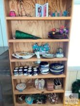 Contents of Bookshelf in Storage Room - Holiday China Set, Decorative Items