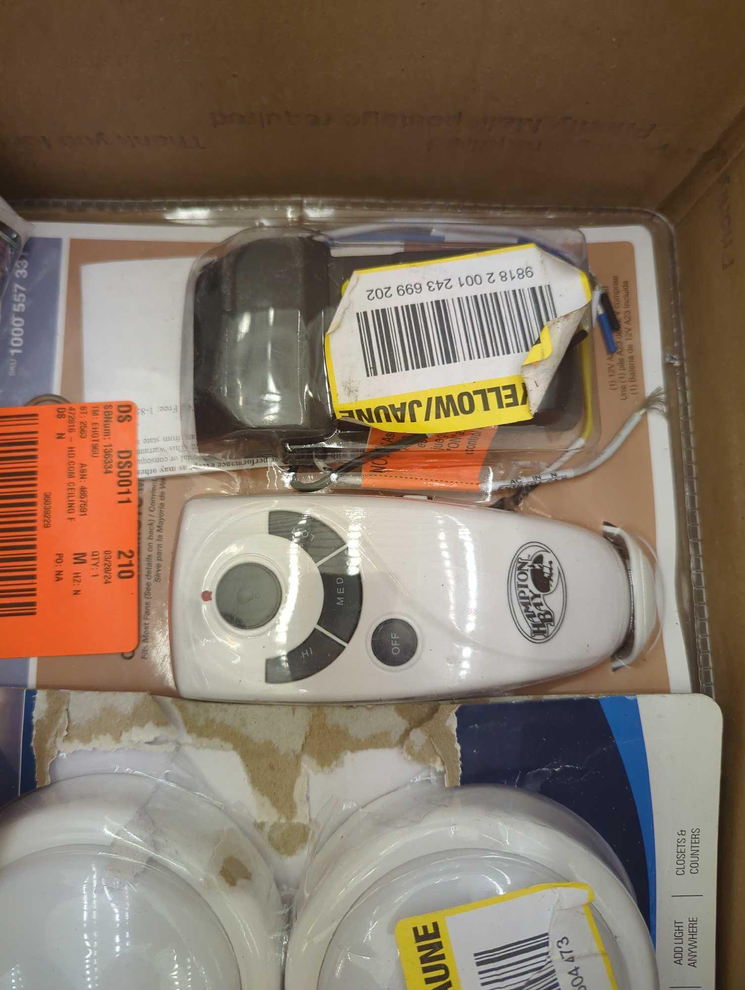 Box Lot of Assorted Items to Include Stud sensor HD25, General Combo Moisture Meter, My Touch Smart