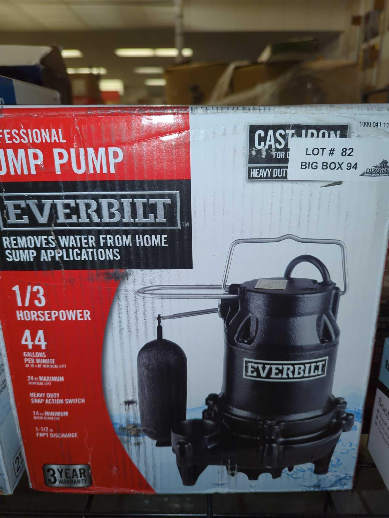 Everbilt 1/3 HP Cast Iron Sump Pump, Appears to be Heavily Used Retail Price Value $187, What you
