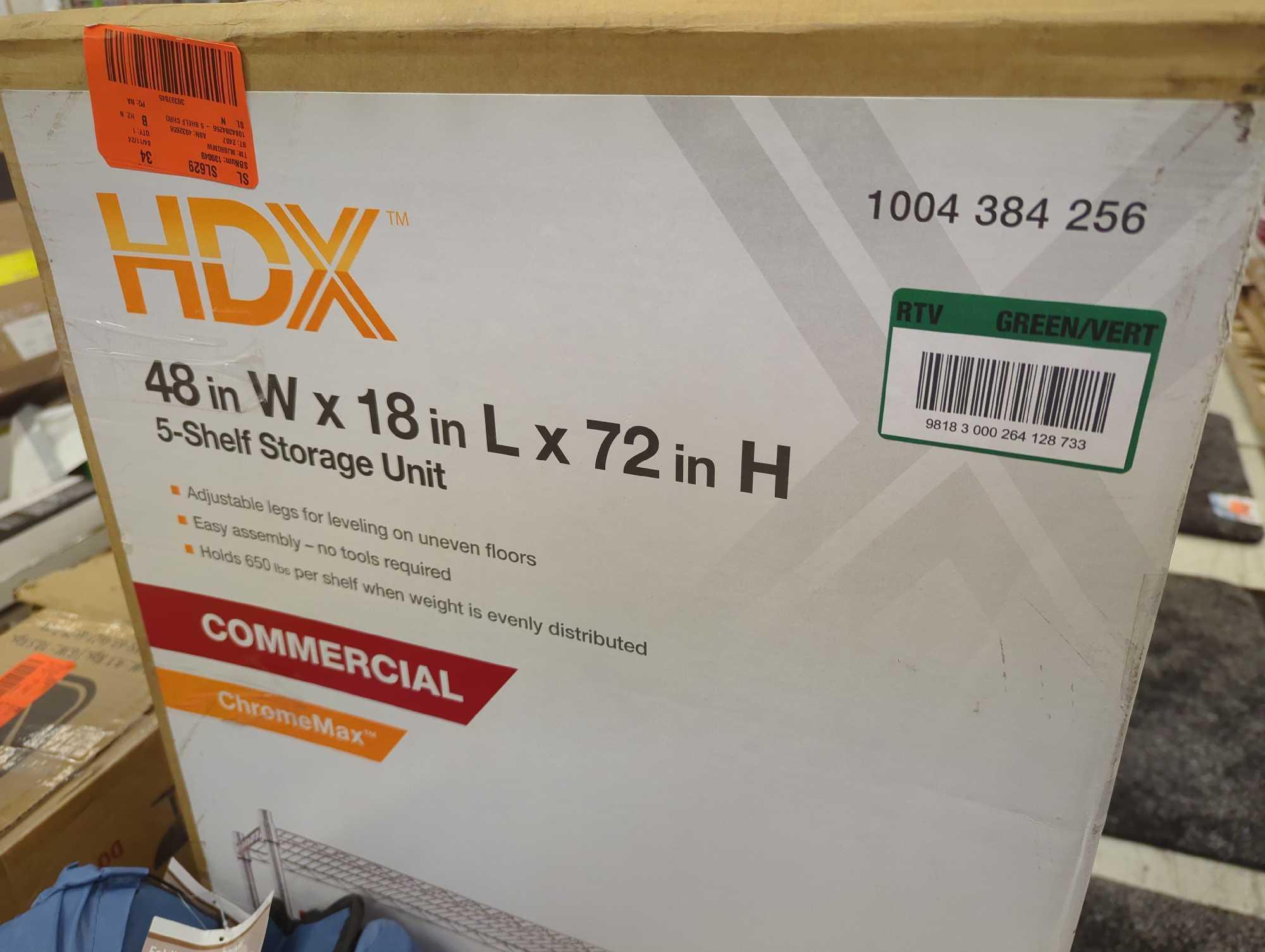 HDX 5-Tier Commercial Grade Heavy Duty Steel Wire Shelving Unit in Chrome (48 in. W x 72 in. H x 18