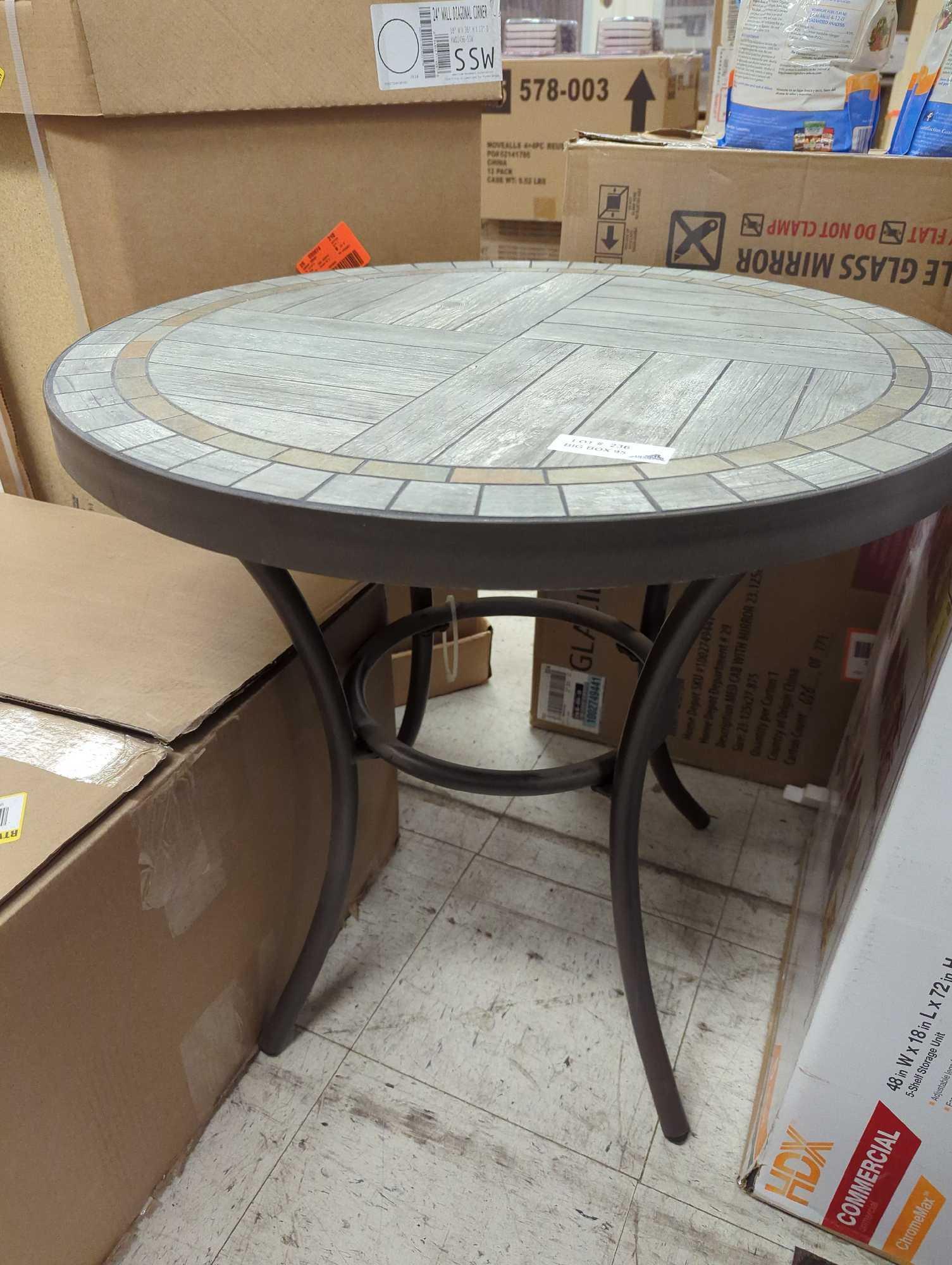 Stone Round Bistro Table Measurements Approximately 27 in x 26.5 in, Appears to be New Out of the