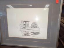 Framed Print of "Fogbound" by Consuelo Eames Hanks (Signed), Approximate Dimensions - 18" x 15",