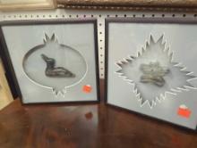 Lot of 2 Baron Collection Framed Hand Carved Soapstones, Approximate Dimensions (Both) - 8.5" x