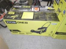 RYOBI ONE+ 18V 13 in. Cordless Battery Walk Behind Push Lawn Mower with 4.0 Ah Battery and Charger,
