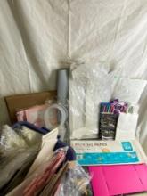 Lot of party supplies. Includes gift bags, paking paper and much more.
