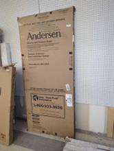 Andersen 3000 Series Black Left-Hand Outswing Aluminum Interchangeable Storm Door Traditional Matte