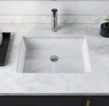 DEERVALLEY Ursa 19.72 in. Rectangular Undermount Bathroom Sink in White with Overflow Drain, Faucet