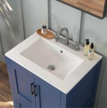 DEERVALLEY 24 in. W x 18 in. D in. L Modern Ceramic Bathroom Vanity Top Sink with 3-Faucet Hole in