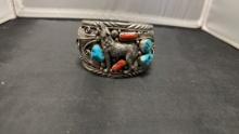 STERLING SILVER HENRY ADDIKIE NATIVE BRACELET. 139