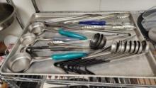 Tray of NSF Ladles, Serving Spoons, Tongs, See Images for Detail