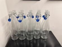 Lot of 10, Clear Glass Bottles w/ Wire Bail Swing Top Lids, All for One Bid