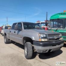 2003 CHEVROLET SILVERADO 2500 LS, 6.6L DURAMAX, 4X4, CREW CAB, SHORT BED