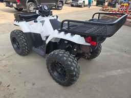POLARIS 850 SPORTSMAN FOUR WHEELER powered by gas engine, equipped with front & rear rack....SELLS