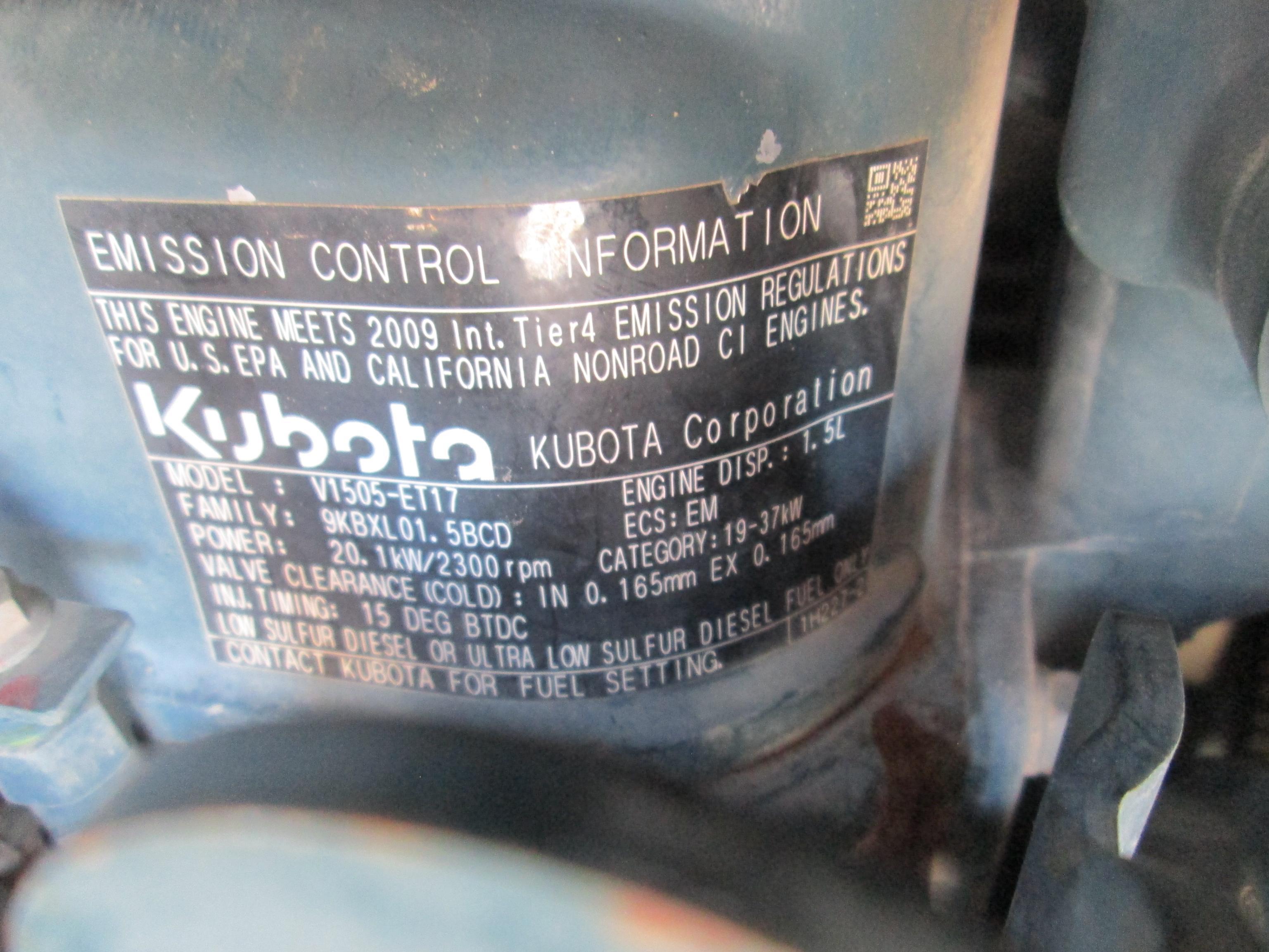 KUBOTA KX71-3S HYDRAULIC EXCAVATOR SN 1235 Powered by Kubota diesel engine EPA sticker, equipped