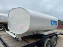 UNUSED SPLASH 10FT. 2,100 GALLON WATER TRUCK BODY 3/16 Shell, 1 baffle, dished heads, 2 front spray,