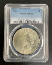 1923 US Peace Dollar PCGS MS 63