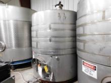 1,600 Gallon Stainless Steel Wine Storage Tank w/Glycol Jacket (LOCATED IN WINERY)