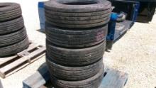 LOT OF TIRES,  (5) 225/70 R19.5, NO WHEELS, AS IS WHERE IS