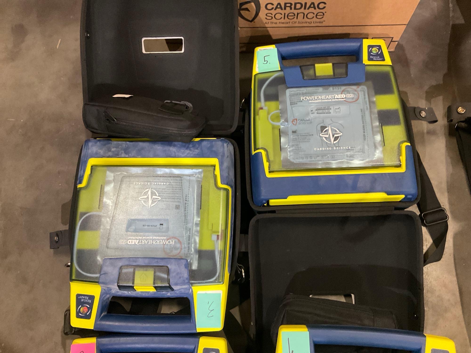 5 CARDIAC SCIENCE AUTOMATED EXTERNAL DEFIBRILLATORS...