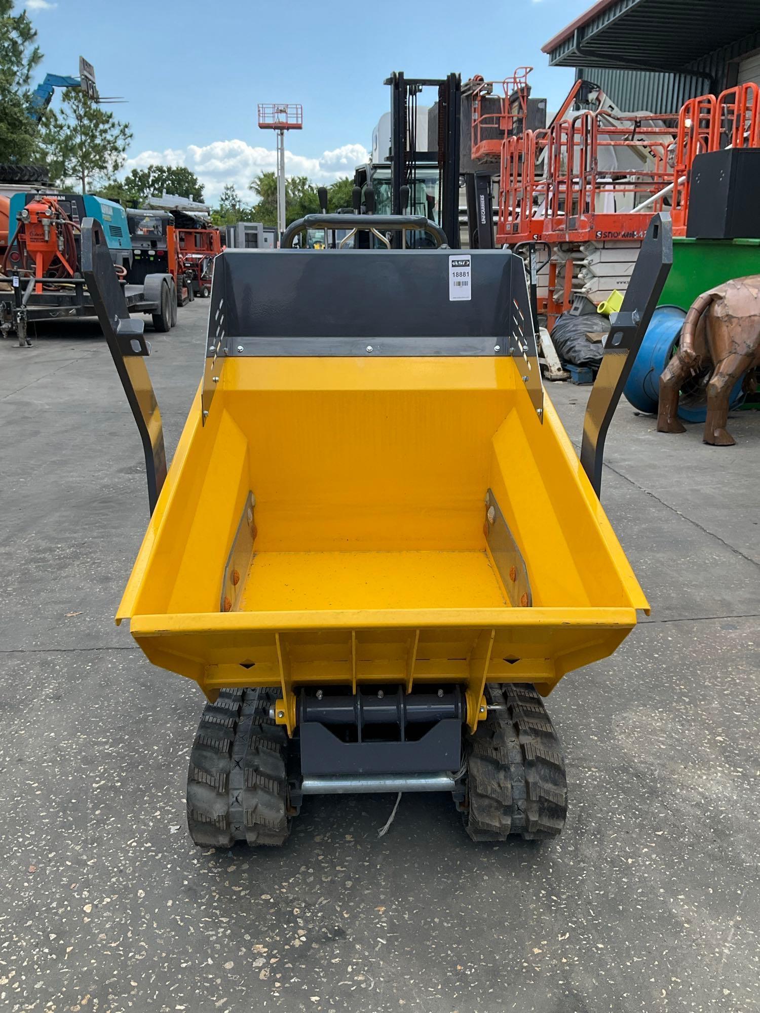 UNUSED 2023 POWER X MINI DUMPER MODEL PX1000-L P , GAS POWERED, ELECTRIC START, RUBBER TRACKS