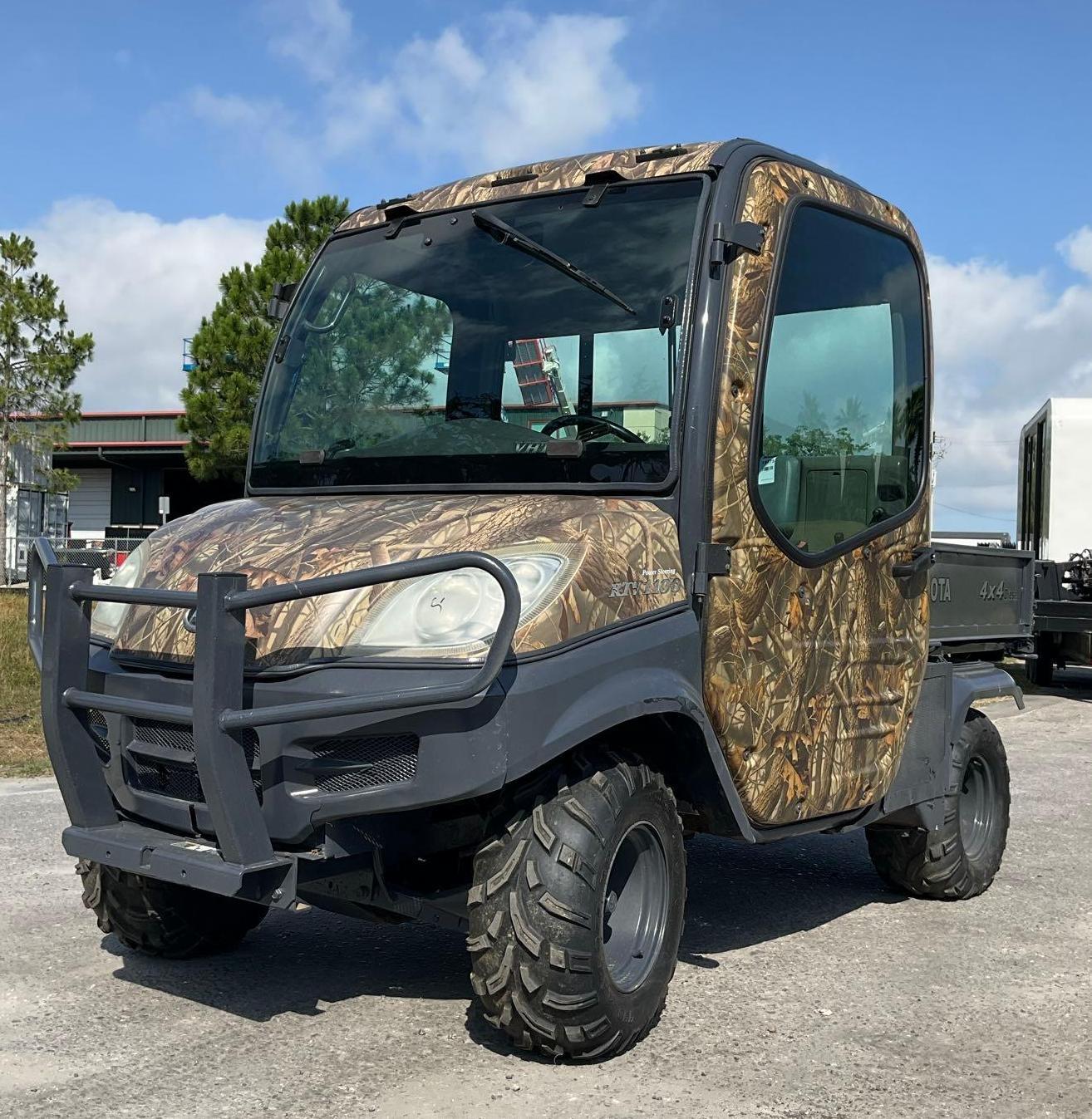 KUBOTA RTV1100 UTV WITH ...REAL TREE HARDWOODS WRAP, DIESEL, 4X4, HYDRAULIC DUMP BED, HITCH, BILL...