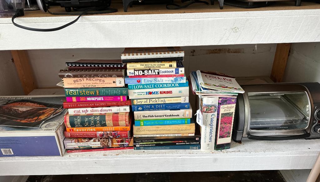 Group of Cook Books and Roasting Pan, Used