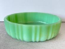 Vintage Green Glass Serving Bowl