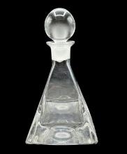 Vintage Pyramid Crystal Decanter—10” High