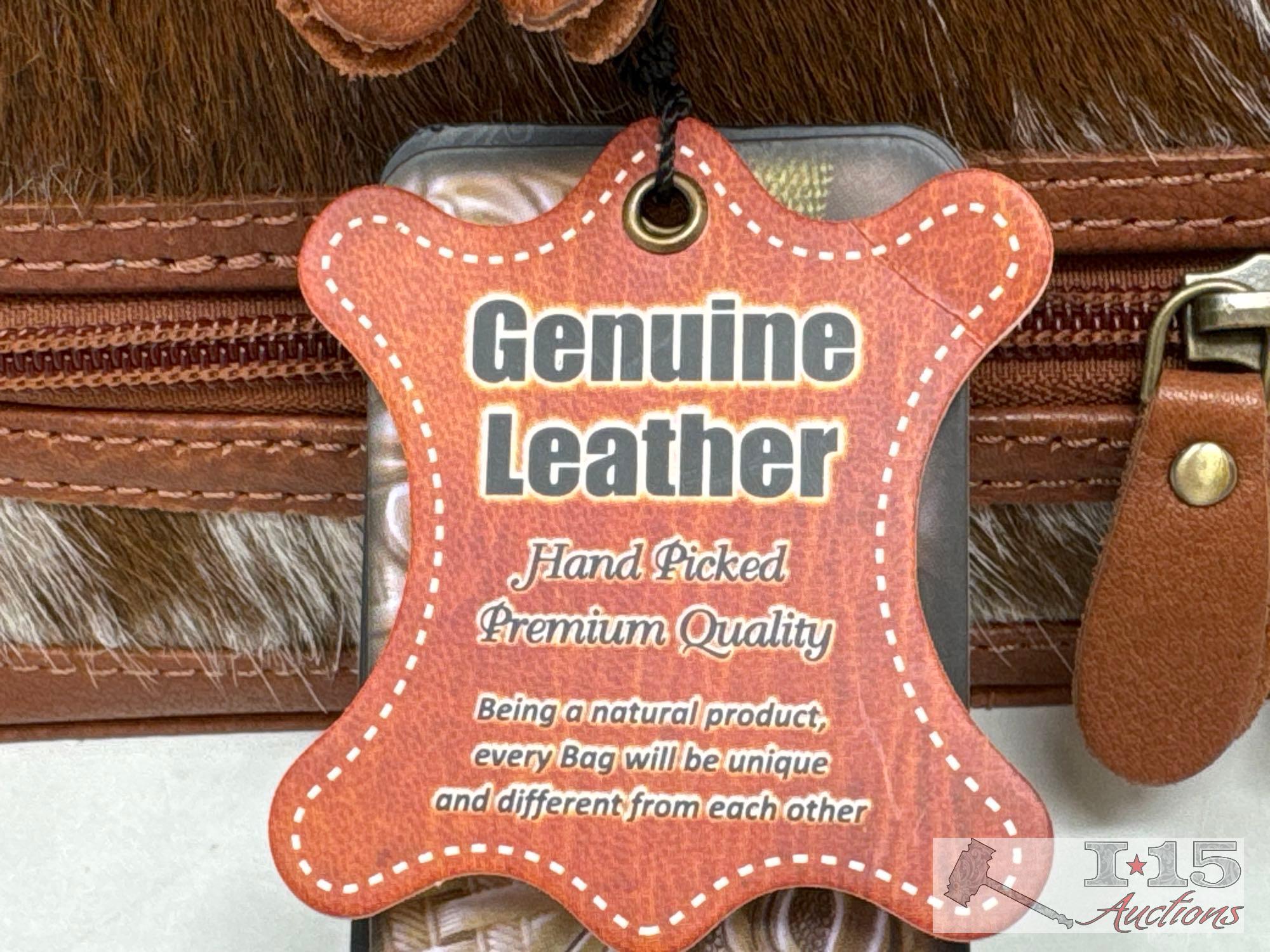 American Darling Genuine Leather & Cowhide Jewelry Bag