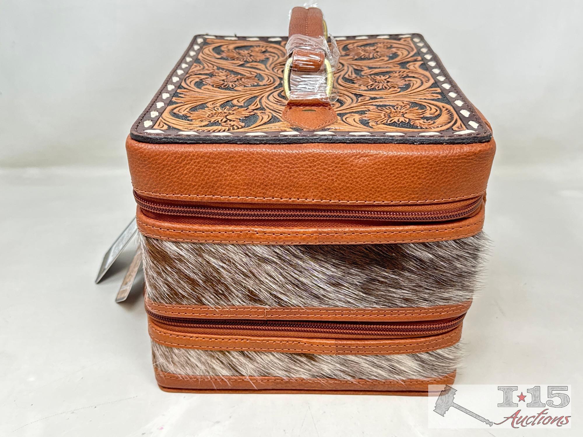 American Darling Genuine Leather & Cowhide Jewelry Bag