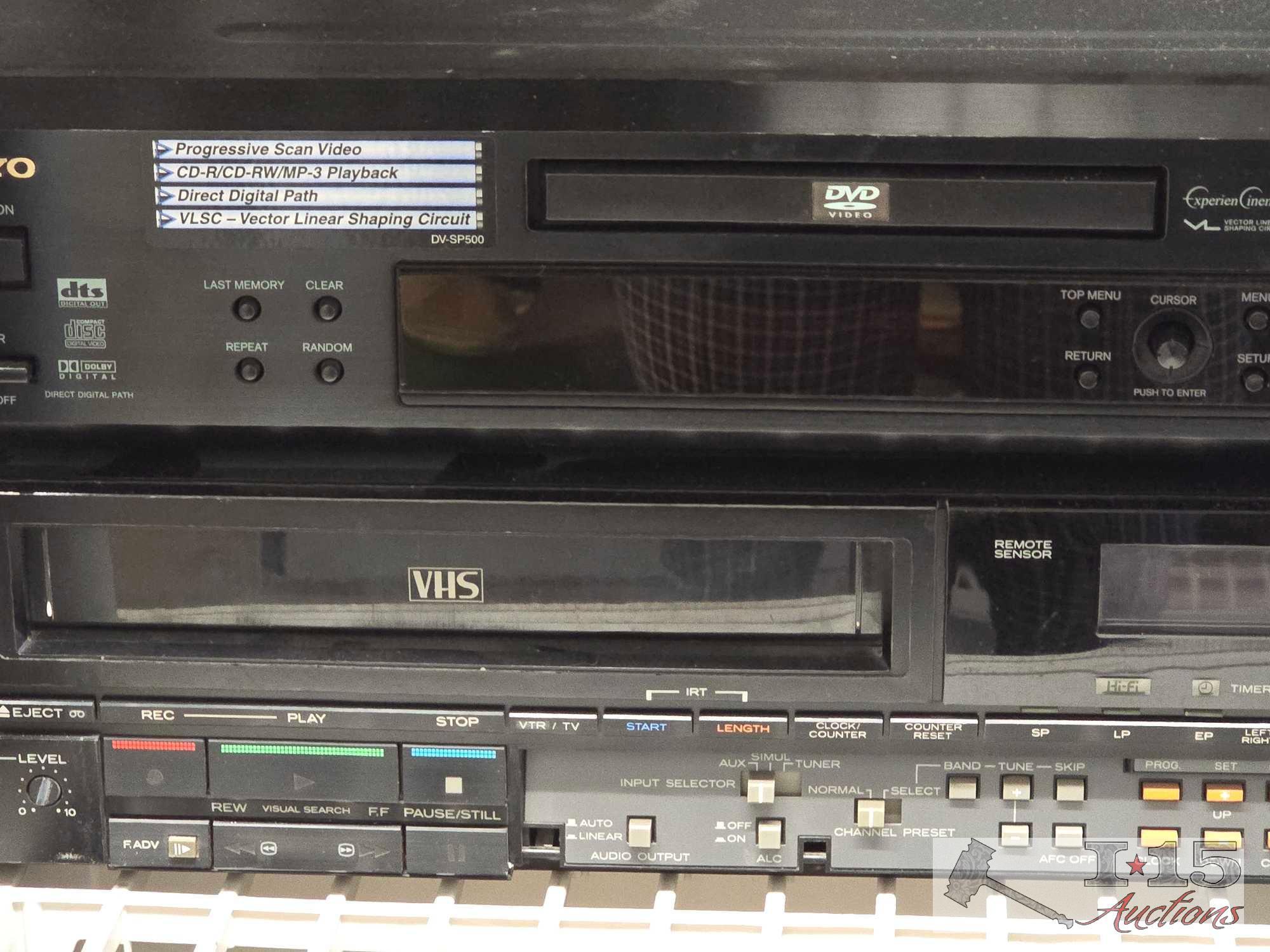 Onkyo DVD player & Minolta Hi-Fi 4+2 Head VHS Player
