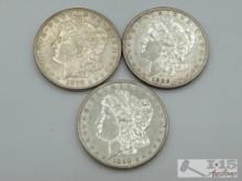 (3) 1878-1890 Morgan Silver Dollars