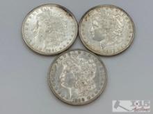 (3) 1881-1888 Morgan Silver Dollars