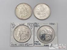 (4)1878-1900 Morgan Silver Dollars