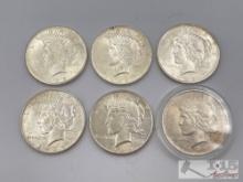 (6) 1922-1934 Silver Peace Dollar